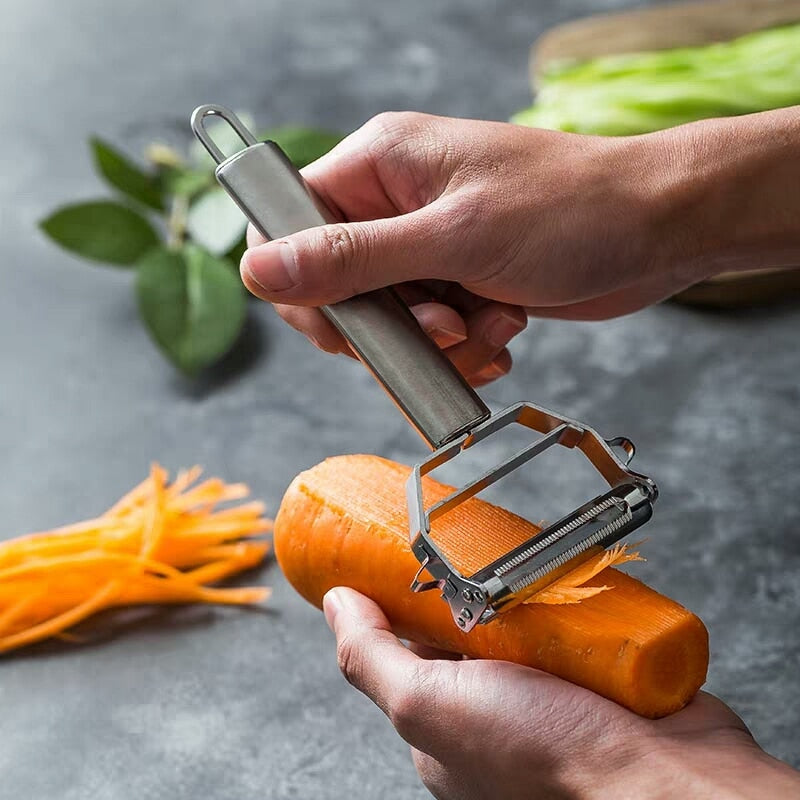 Descascador de batata e legumes de aço inoxidável para a tua cozinha, você vai adorar!