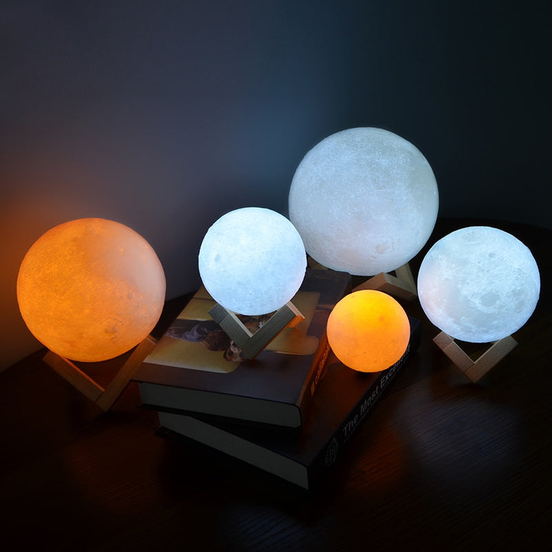 Lâmpada led recarregável formato de  lua, interruptor de toque para  decoração, um lindo  presente que você  pode dar!