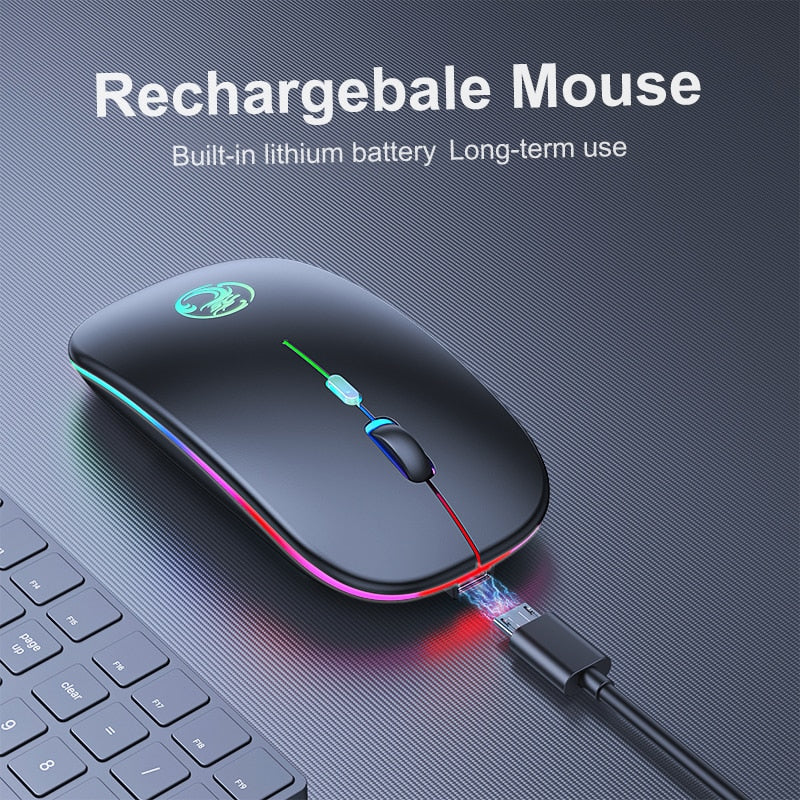 Mouse sem fio bluetooth  recarregável silencioso com led retroiluminado ergonômico gaming.