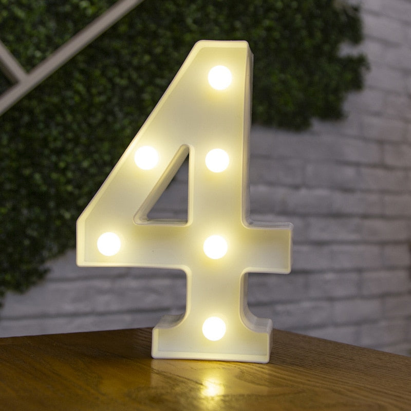 Letras e numeros  com luzes  de led a bateria, ótimo para decoração, você vai adorar!