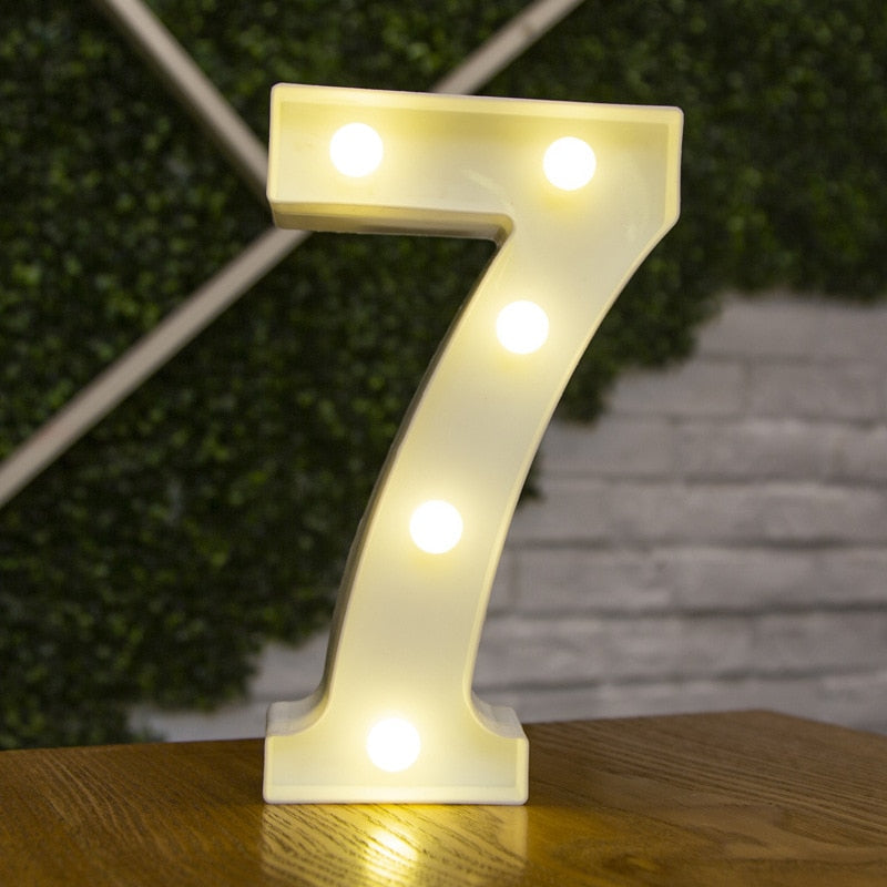 Letras e numeros  com luzes  de led a bateria, ótimo para decoração, você vai adorar!